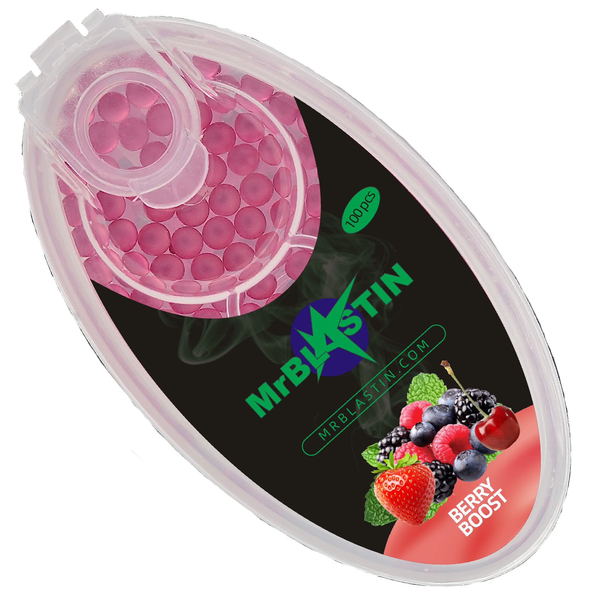 MrBlastin 100 Berry Boost Mint Crushballs for Filter Insertion, 16 Flavours to Choose Available, Menthol Mint Crush Balls, Flavoured Capsules. Click on Inserts Beads (Berry Boost)