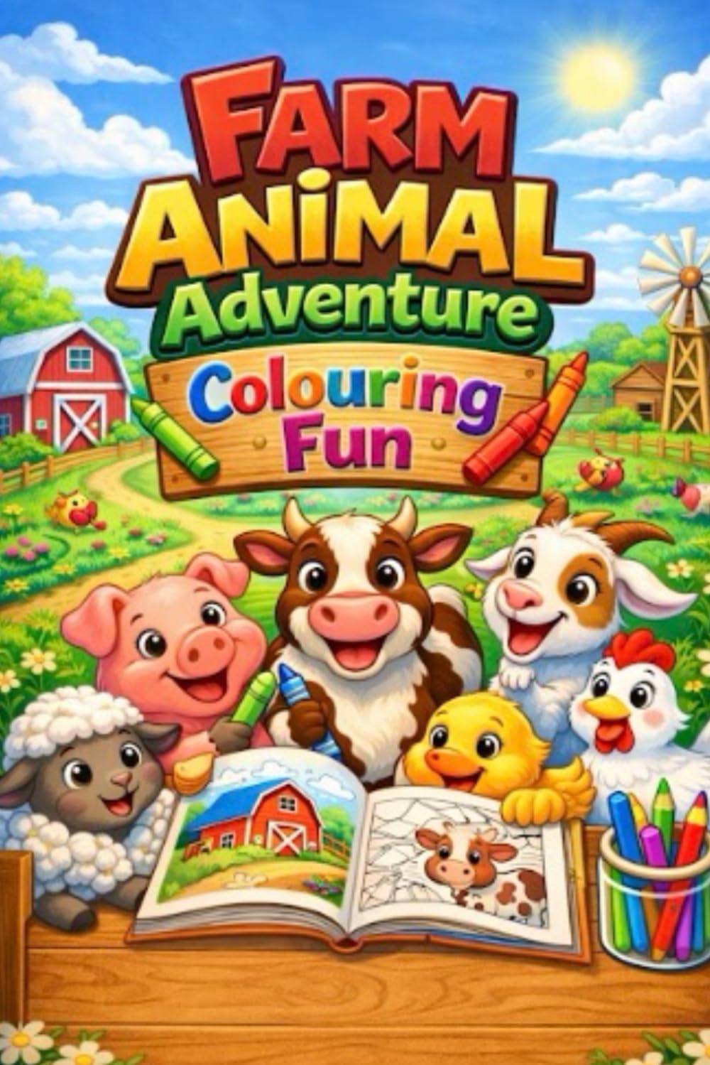 Farm Animal Adventure colouring fun