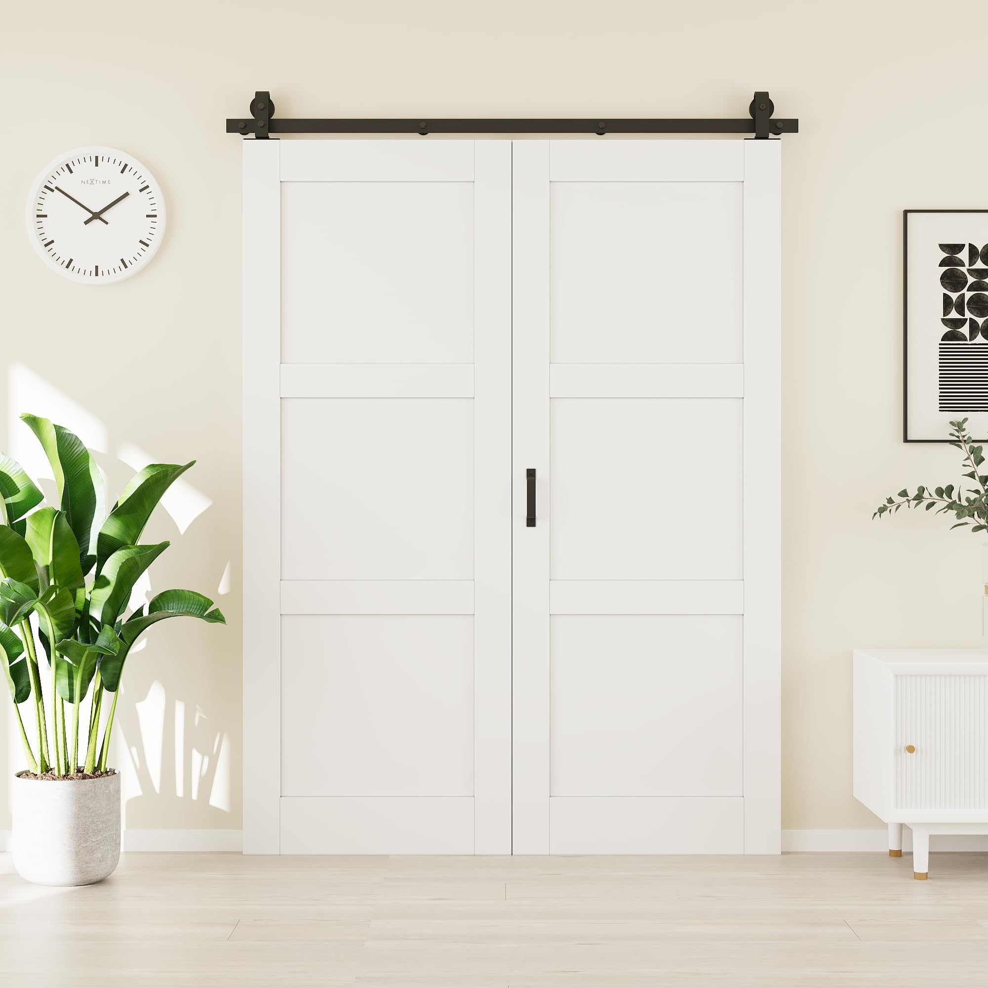 60"(30" x 2) x 80" Pre-Assembled Solid Core Bifold Barn Door