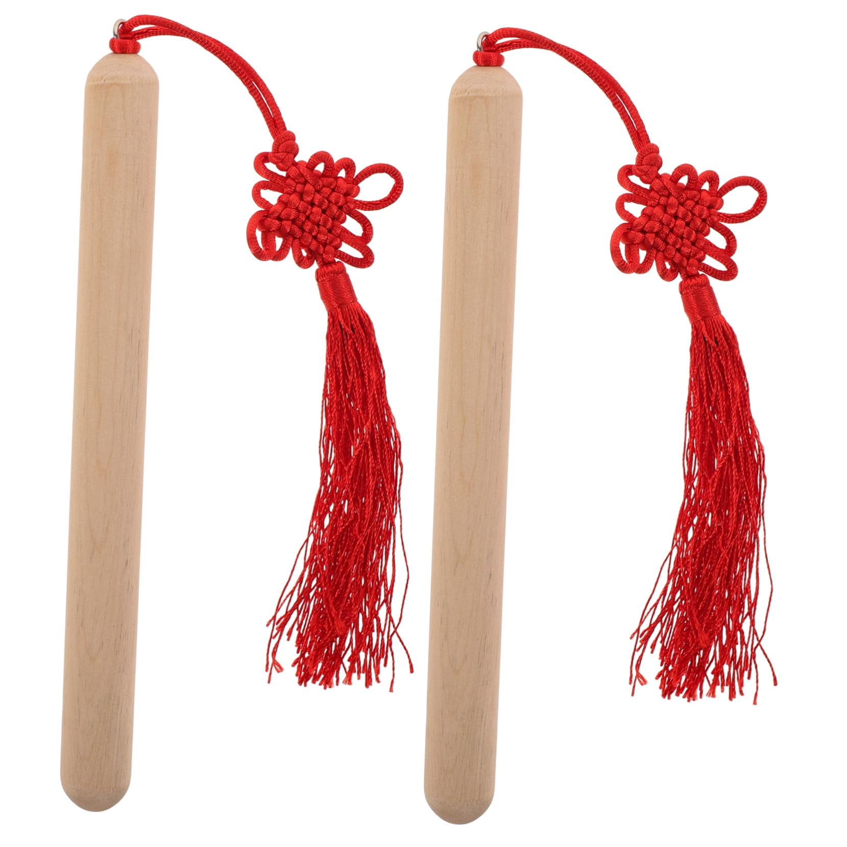 GOOHOCHY Percussion Musical Sticks Wooden Rhythm Sticks with Tassels for Early Learning