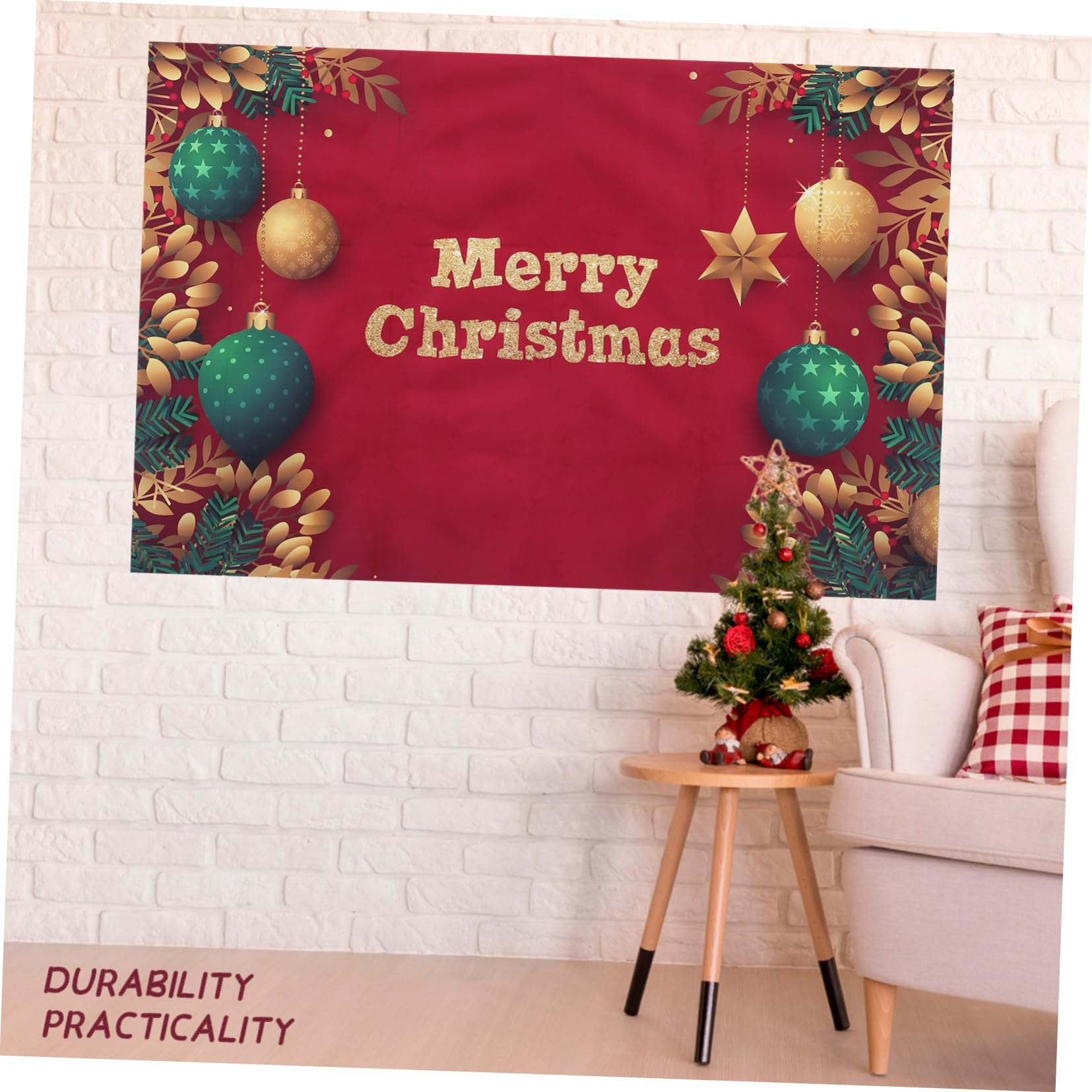HOMSFOU 5pezzi Sfondo Natalizio Decorativo Per Fotografia Striscione Da Parete Con Atmosfera Festiva Per Decorazioni Domestiche e Feste Di Natale