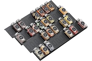 Famhap Expandable Black Countertop Spice Drawer Organizer