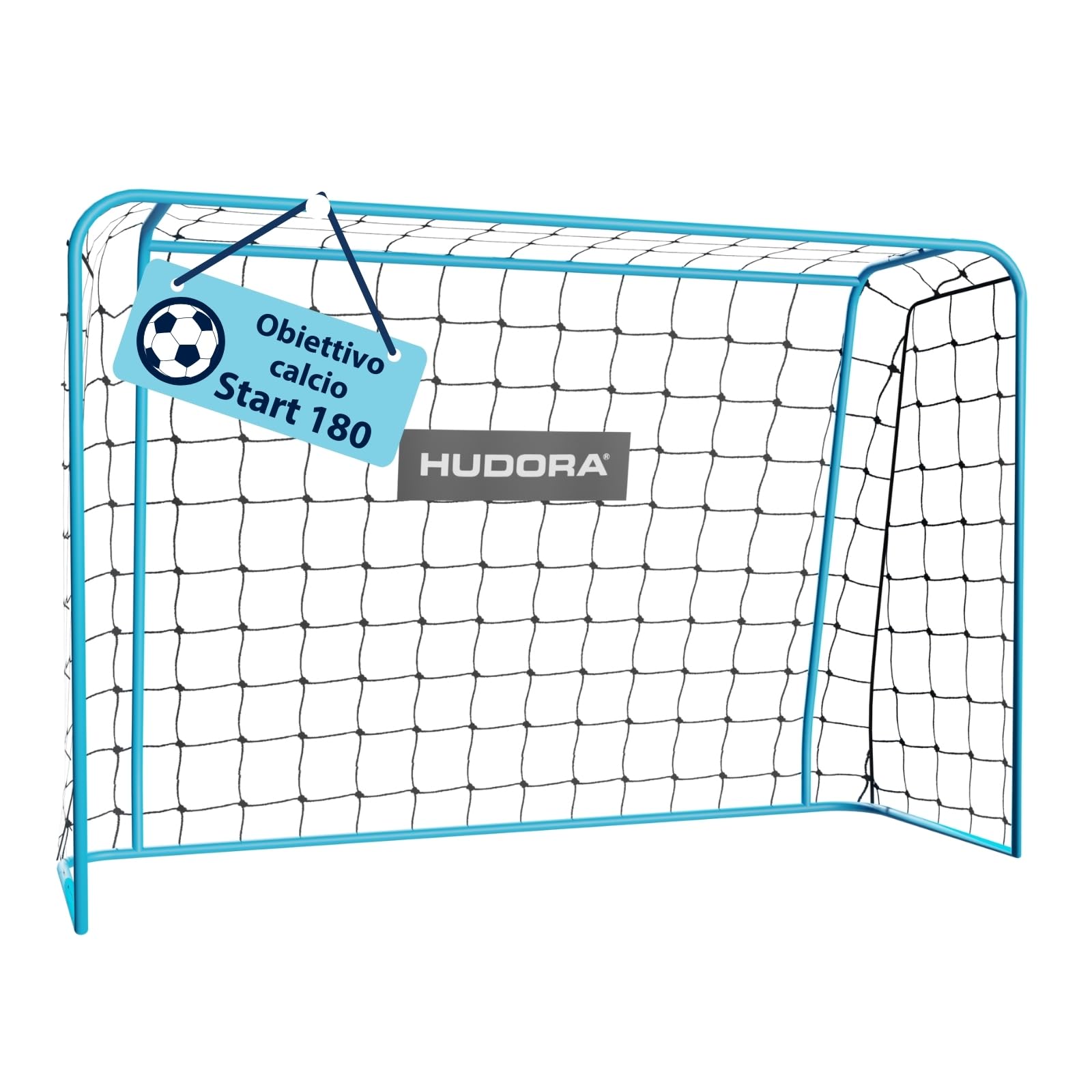 HUDORA Porta da calcio Start 180 x 120 x 60 cm - Porta da calcio stabile per bambini e adulti - Porta da esterno con sistema a scatto - Porta da giardino per tempo libero e allenamento