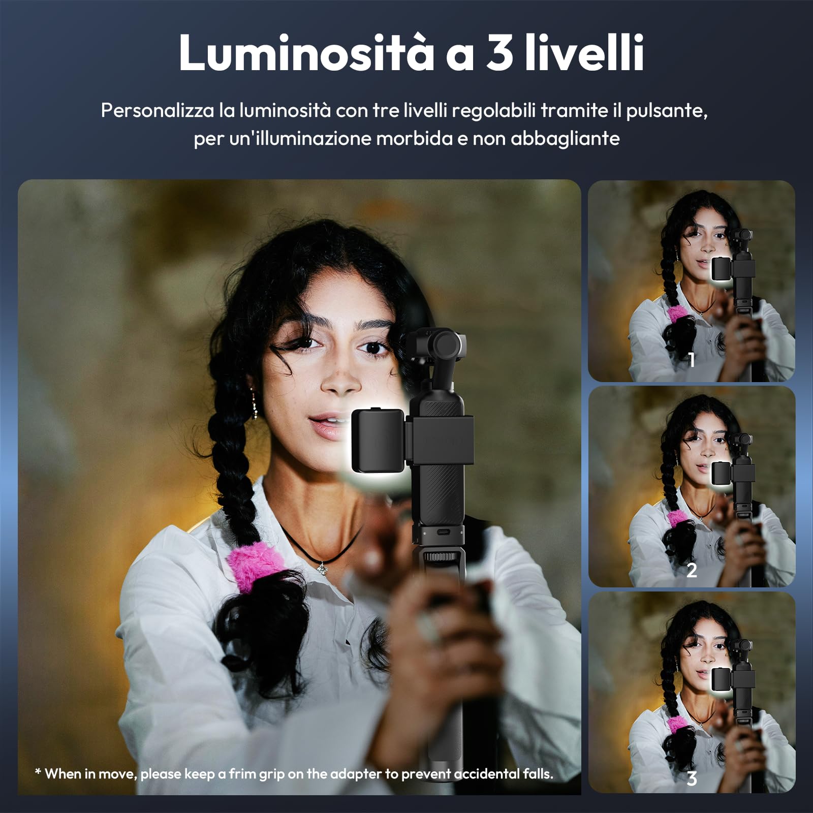 ULANZI LM001 Pocket 3 mini luci led a batteria 5000 mAh, Potenza 2W，Luce led portabile con attaco magnetico, Impermeabile IPX4, Ideale per ripresa notturna del selfi del vlog e della natura morta