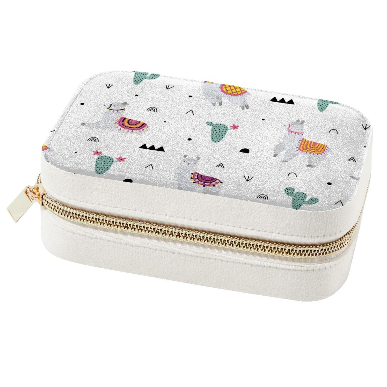 Boîte à bijoux de voyage alpaga anti-nœud pour colliers bagues