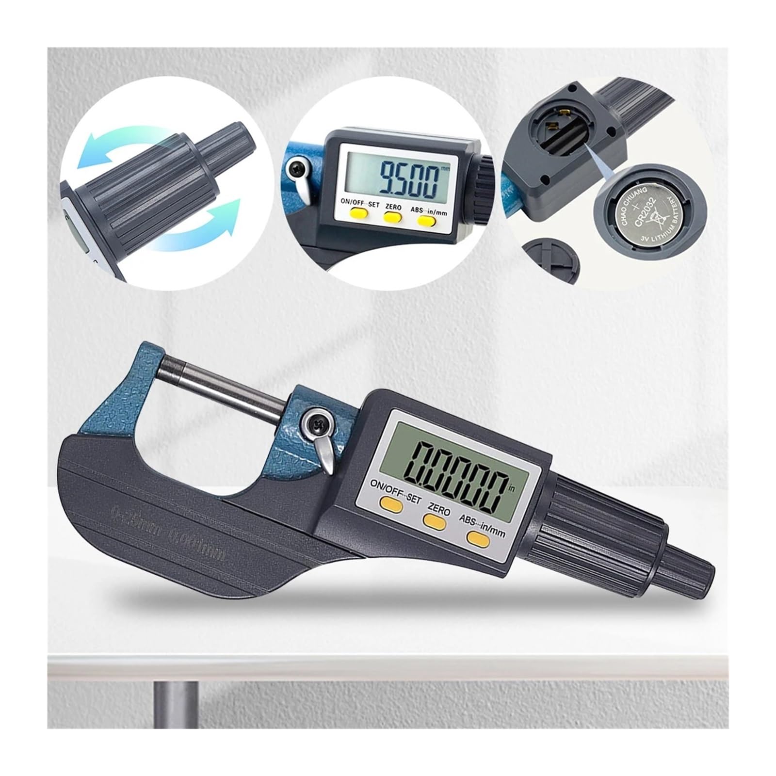 Micrómetro Digital con Pantalla LCD, 0-25 mm, 0,01 mm, electrónico, Exterior, con Escala, Herramienta de medición de Alta precisión