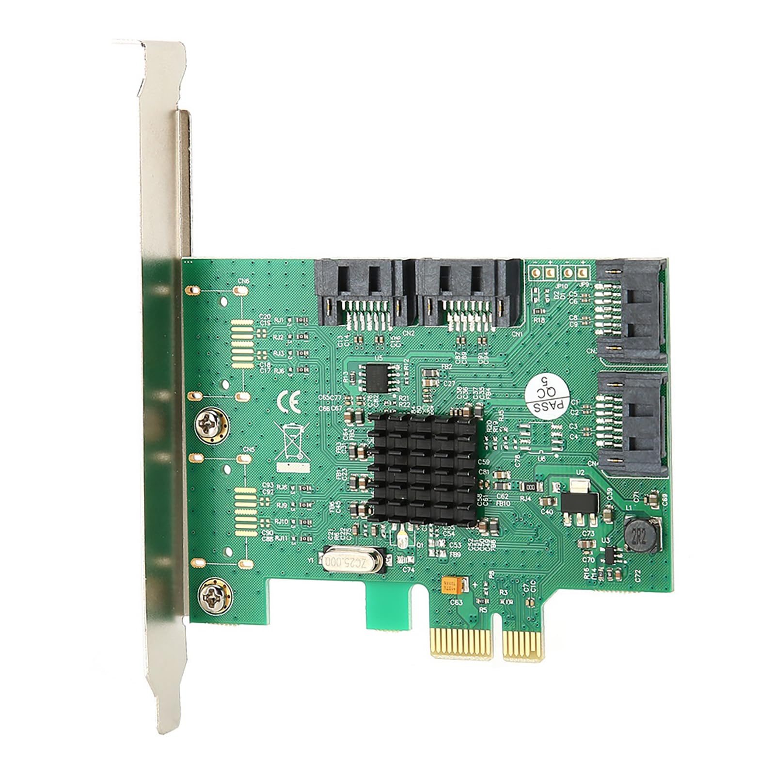 Festplatten-Erweiterungskarte PCIE SATA III 88SE9215 Zubehör für tragbare Computer 6 Gbit/s 2.0-Kanal-Adapterkarte 4 Ports unterstützt RAID-Funktion für Desktop-Computer PC Metall