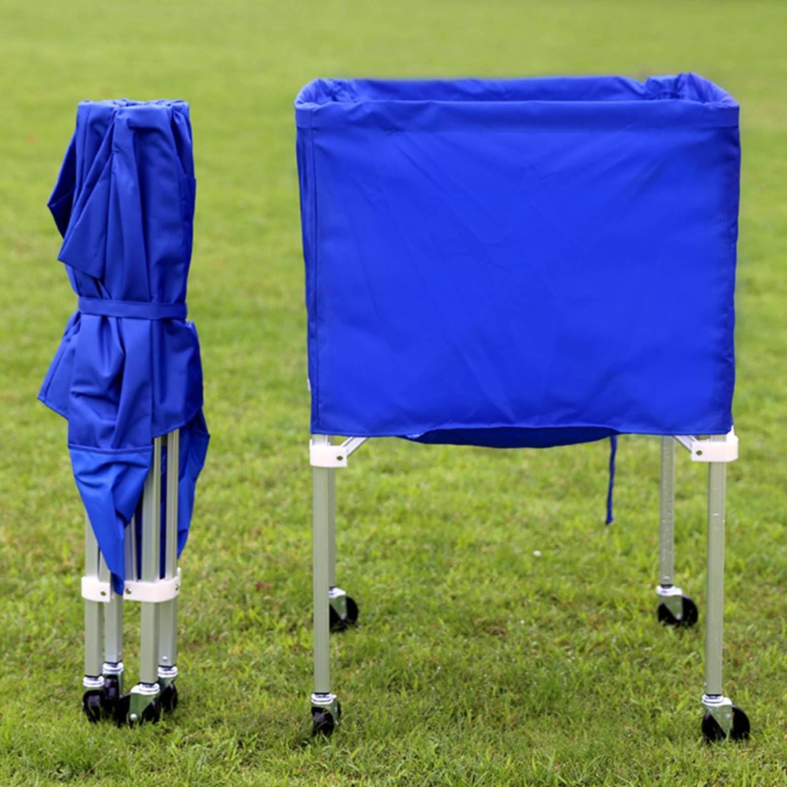 Perfeclan Carrito de Balones Portátil Carrito Estante Organizador con Estructura de Aleación de Aluminio y Bolsa de Lona Plegable Movilidad con Ruedas