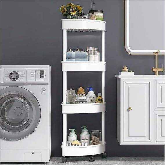 X spring Shower Caddy Corner Shelves, 4Tier Plastic Shower Caddy