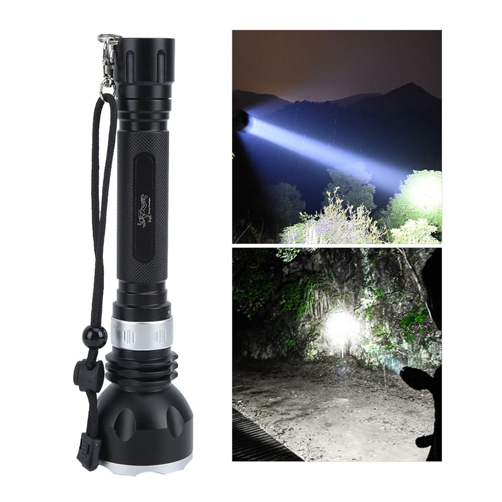 Torcia subacquea a LED in lega di alluminio Torcia subacquea esterna impermeabile a forte luce 100M per arrampicata in campeggio