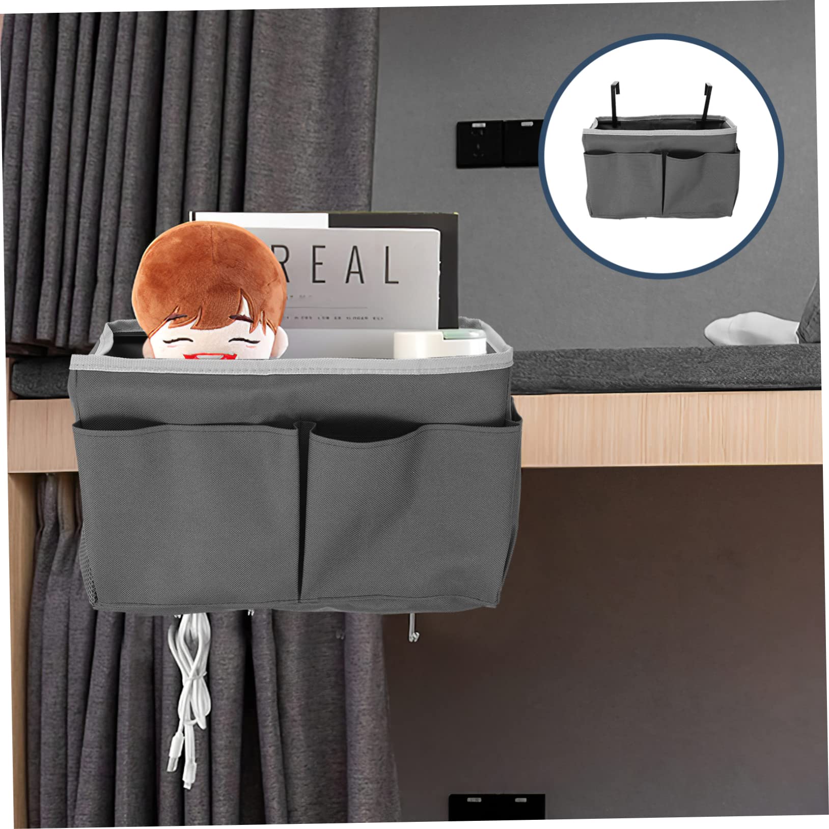 PRETYZOOM 1pc Oxford Cloth Hanging Storage Pouch Organizer Bag for Home Travel College Grey Easy to Clean Lightweight Design for Convenience