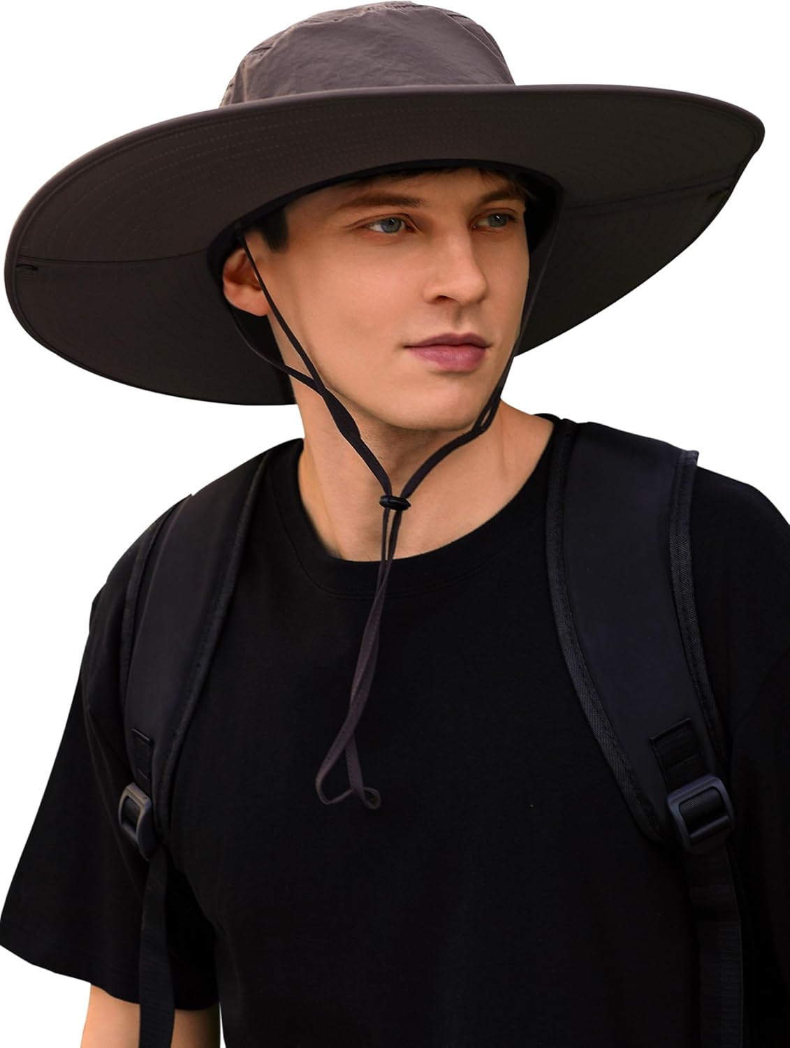 Pristis Wide Brim Fishing Hat, UPF 50++ Safari Sun Hat for Men Women, UV Protection Outdoor Foldable Breathable Boonie Hat