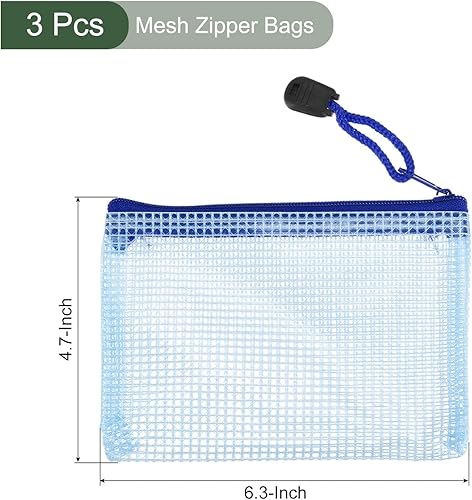 Miniatura 2 de YOKIVE Paquete de 3 bolsas de malla con cremallera, bolsillos de malla A6, bolsa de plástico para documentos, ideal para electrodomésticos de