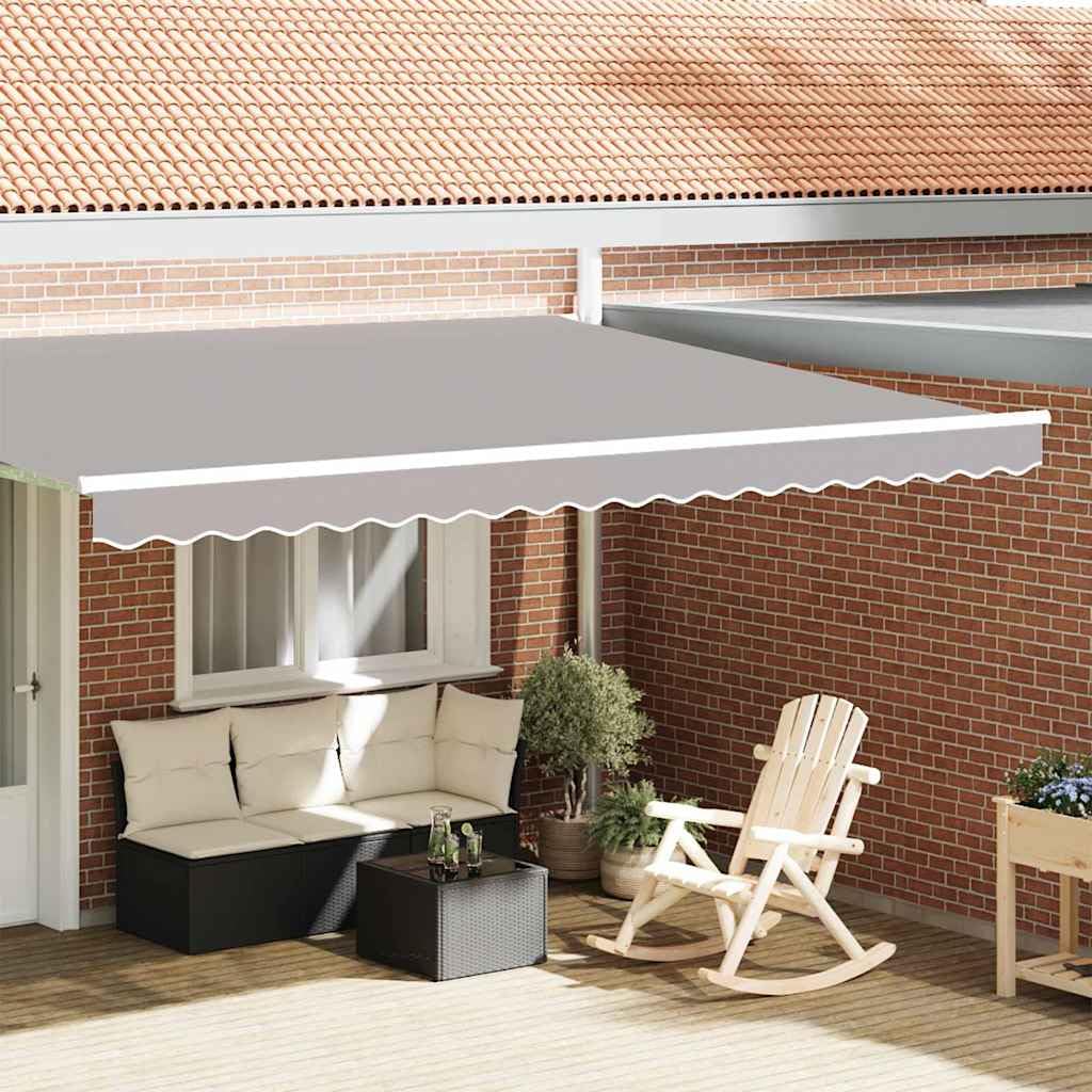 Markisenvolant 430 x 20 cm Hellgrau, Ersatz-Volant aus robustem Segeltuch, Rechteckige Markisenblende für Markisen auf Terrasse und Balkon, Moderne Ergänzung für den Außenbereich