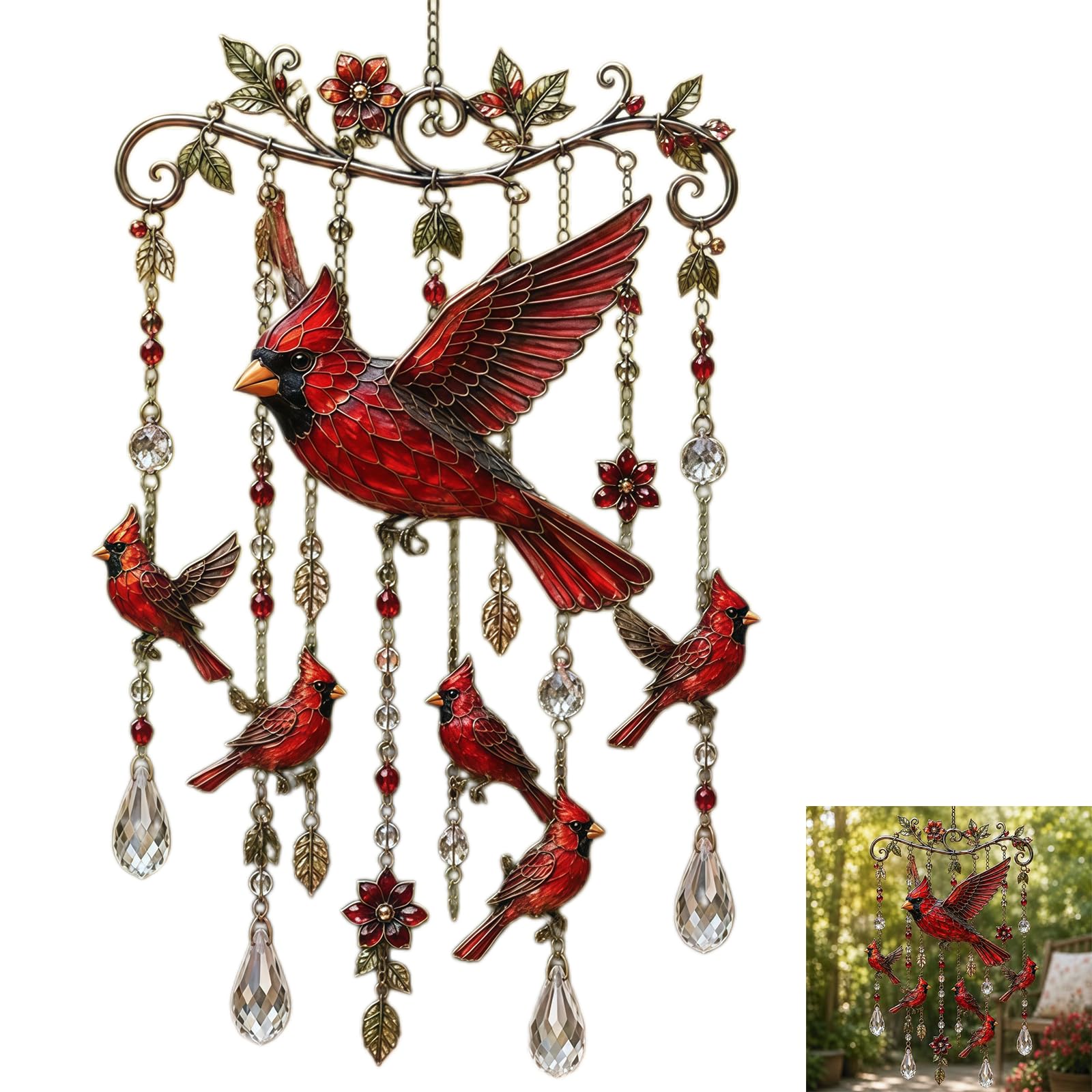 Hummingbird Wind Chimes for Outside, Metal Windchimes Outdoors with Soothing Tone, Garden Porch Patio Yard Hanging Decor, Memorial Gift for Mom Grandma Women (#F)