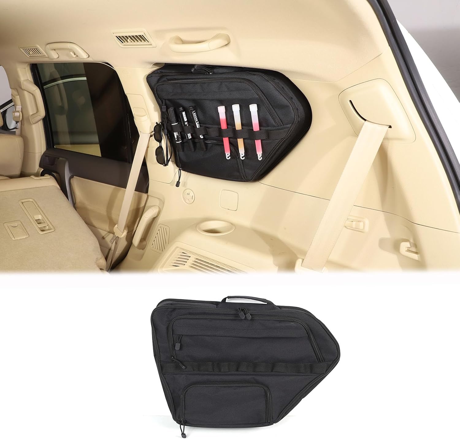 Rear Side Window Storage Bag Compatible with Toyota Land Cruiser Prado 2010-2022, Trunk Storage Bag Organizer Accessories (Right Side)