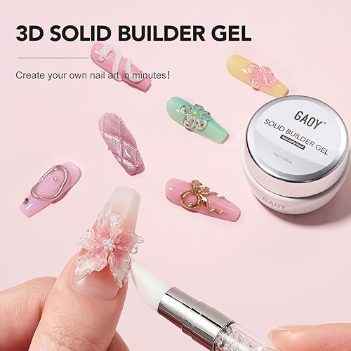 Miniatura 2 de GAOY Gel de escultura 3D transparente para arte de uñas, 0.51 onzas de gel sólido de uñas no pegajoso para tallar, moldear y construir