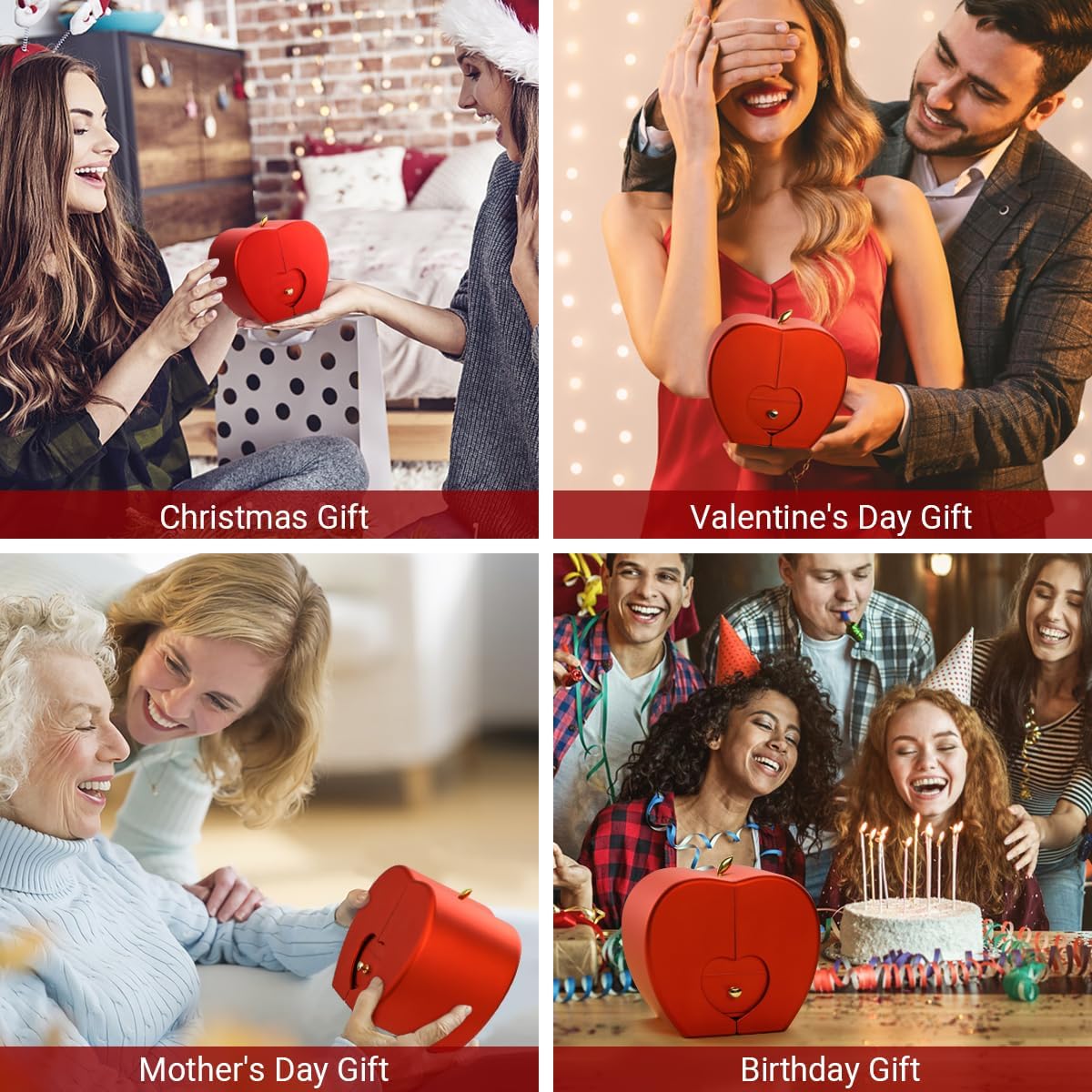 Emibele Preserved Rose Gifts for Women, Eternal Flower Rose Box with Heart Necklace, Romantic I Love You Gifts for Her Women Wife Mom Grandma on Valentines Mothers Day Birthday Anniversary - Image 8