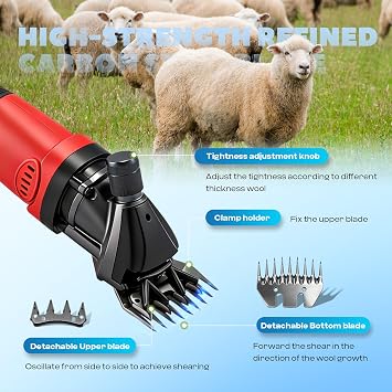 Cordless Sheep Shears 600W with 2X 4000mAh 21V Lithium Batteries