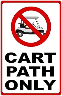 Cart Path Only Sign. 18x24 Metal. Golf Course Cart Rules Signs Fairways Fairway