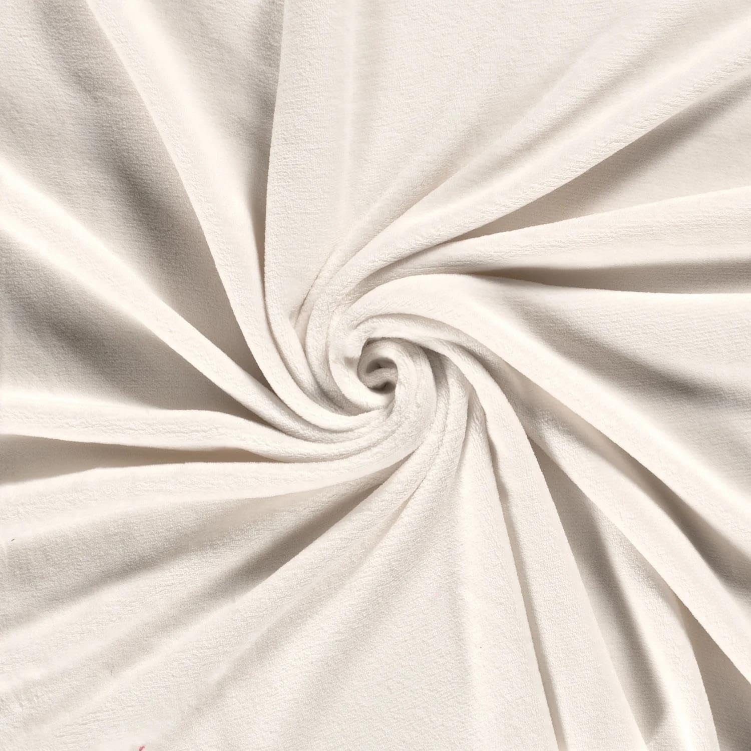 Crs Fur Fabrics Off-White Double Sided Coral Cuddle Fleece Fabric Material Off White Sample