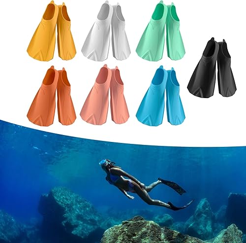 Miniatura 2 de UncleS Aletas de entrenamiento de natación, tamaño de viaje, aletas de natación profesionales, aletas cortas de silicona cómodas para mujeres y