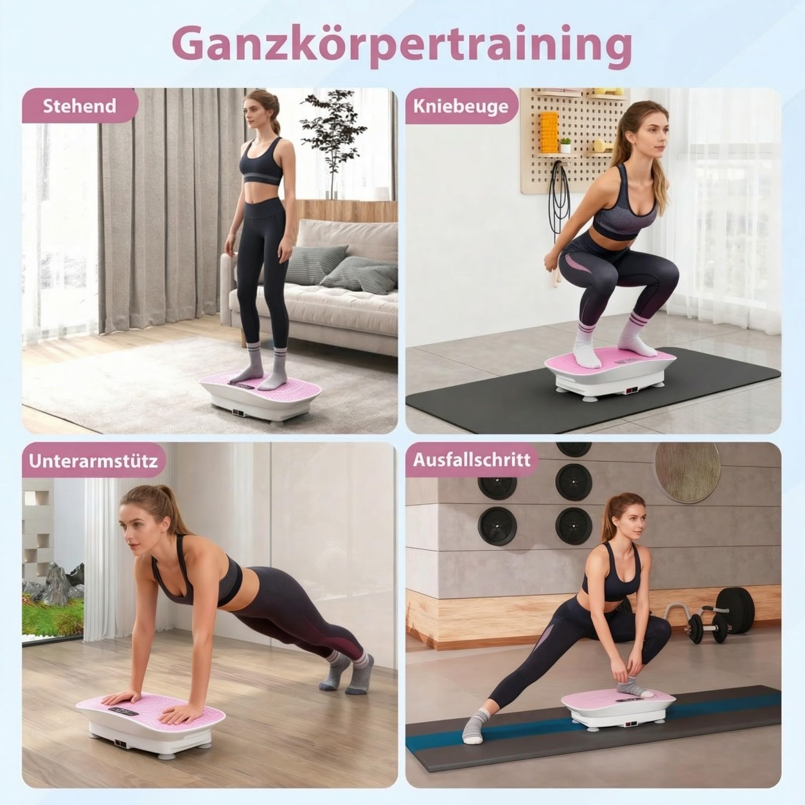 GYMAX Vibrationsplatte, Rüttelplatte Sport für Zuhause mit 10 Schüttelmodi, LED-Display & Fernbedienung, Leise & Kompakte, Vibrationsboard für Körperformung & Entspannung