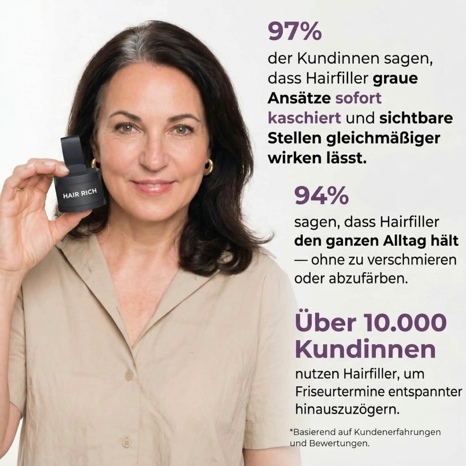 Watch Me Out Haarkaschierer,Haaransatz Concealer Puder,Wasserdicht Schweißfest Haarverdichtungspuder,Natürliches Haar Make-up zum Kaschieren von lichten Haaren,Schont Das Haar