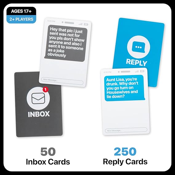 New Phone, Who Dis? by Relatable Offline Text Message Party Game - Spicer Edition Party Game, Funny Social Icebreaker for Groups, and Summer Fun for Game Night, Includes 50 Inbox & 250 Reply Cards