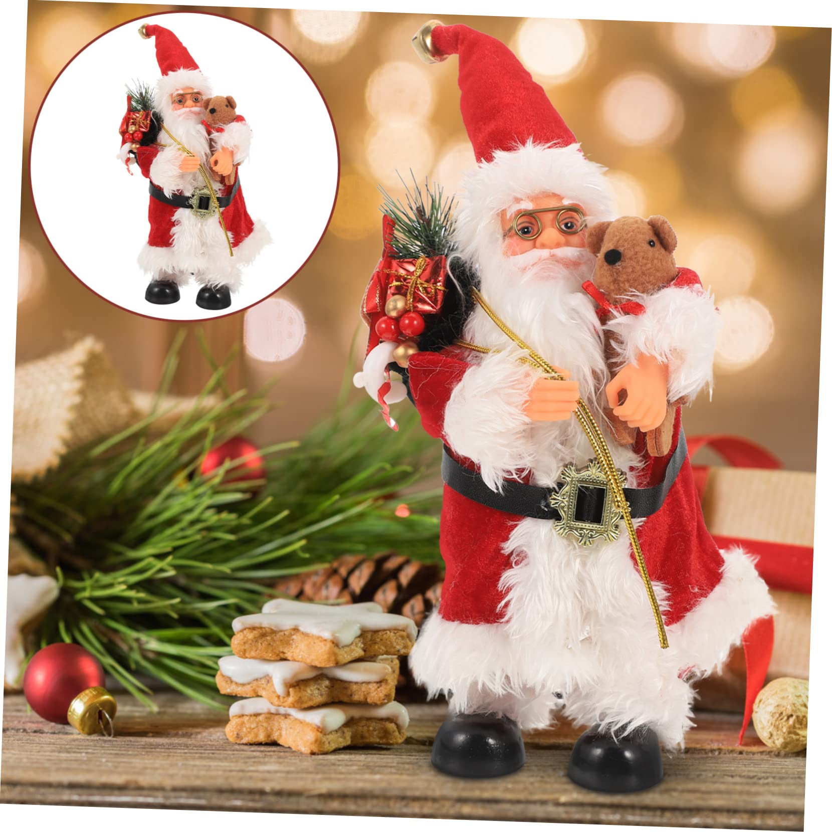 Cabilock 3 Pezzi Babbo Natale Giocattolo Fiocchi Di Neve Pupazzo Di Neve Figura Peluche Natale Caramelle Farcite Gonfiabili Figurine Ornamenti Di Natale Bambola Ornamento Statua Di Natale