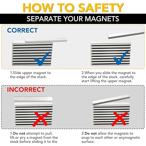 Vista 5 de DIYMAG Imanes de barra de neodimio fuertes, imanes de tierras raras con adhesivo de doble cara, imán resistente perfecto para cocina, bricolaje