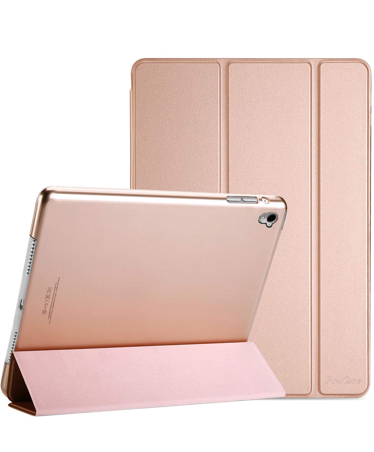 ProCase iPad Pro 9.7 Case 2016 (Old Model), Ultra Slim Lightweight Stand Smart Case Shell with Translucent Frosted Back Cover for Apple iPad Pro 9.7 Inch (A1673 A1674 A1675) -Rosegold