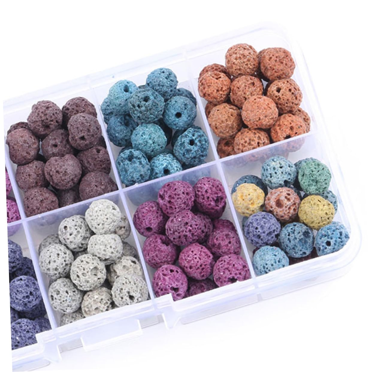 NUOBESTY 540pezzi Perline Colorate Rotonde Pietra Artificiale Bigiotteria e Decorazioni Eleganti