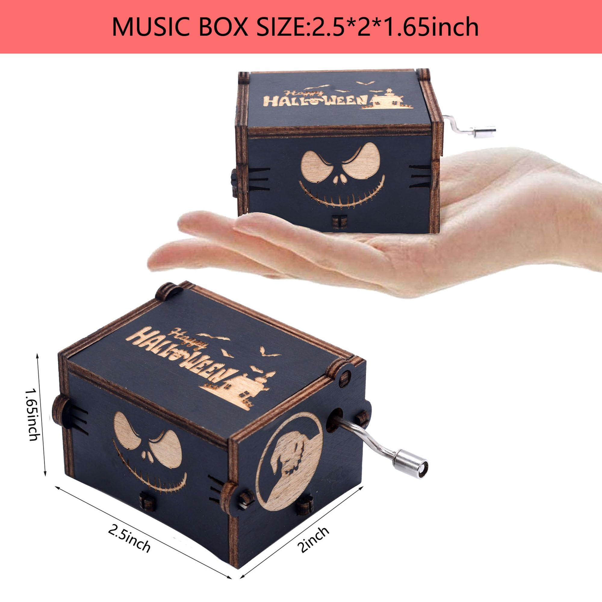 Snapklik.com : Happy Halloween Nightmare Christmas Wooden Music Box ...