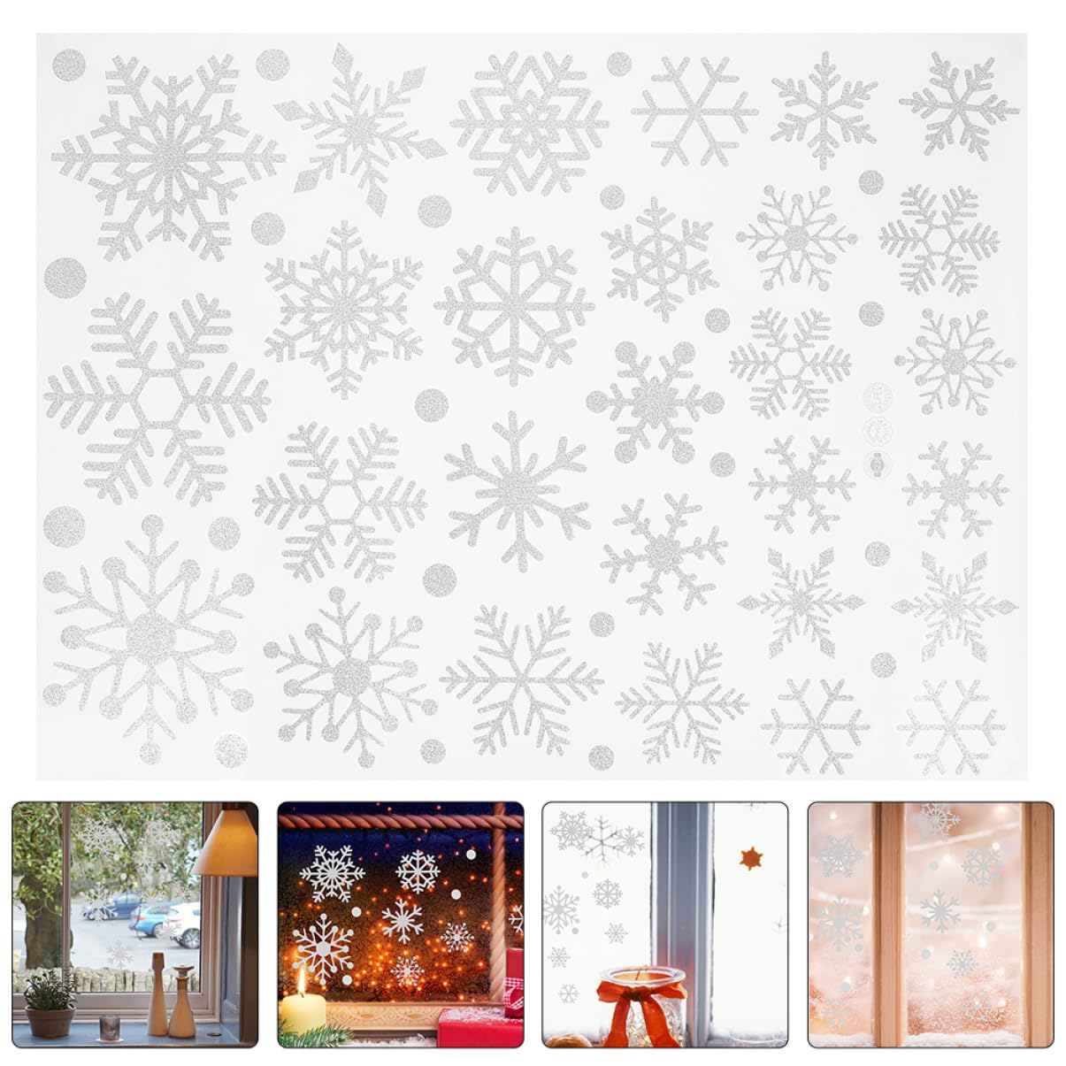 HOMSFOU 5fogli Decorazioni Natalizie per Finestre Adesivi Natalizi per Finestre in Decalcomanie Natalizie per Decorazioni per Porte Adesivi Natalizi per Pareti Decalcomanie per Pareti