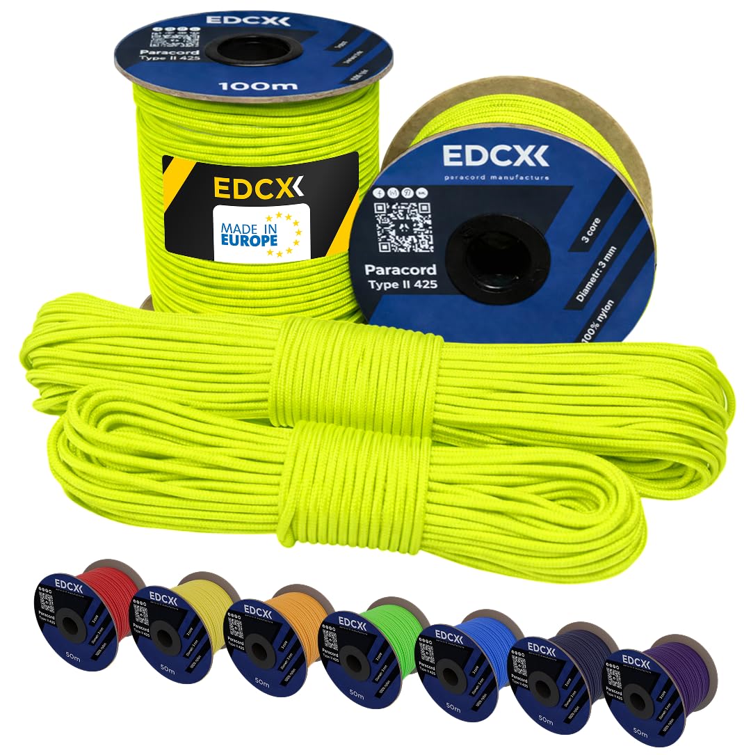 Paracorde 3 mm nylon 425 jaune Sofit pour camping et bushcraft