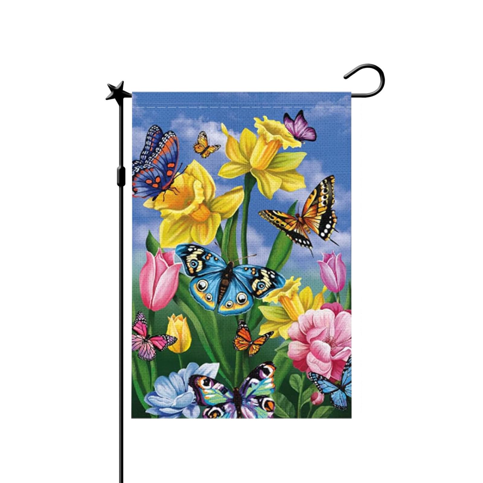 Drapeau de jardin papillon imperméable pour remplacer les bannières ternies