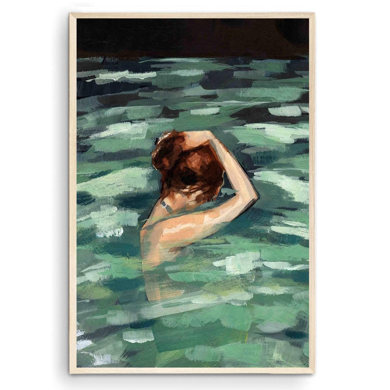 My Home is the Sea Mermaid Swim Teal Swim Summer Tropical Water Ocean Beach House Giclee Art Print