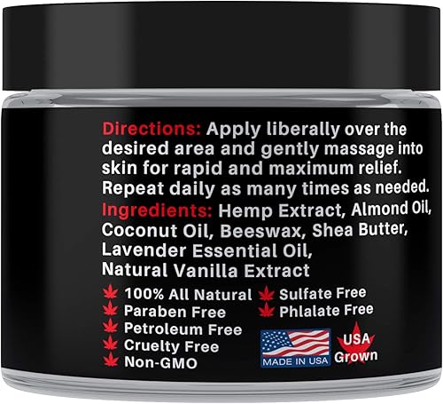 Miniatura 6 de Medical Miracles Cáñamo de 1000 mg extra fuerte curativo Salve ideal para caderas, articulaciones, cuello, espalda, codos, dedos, manos y rodillas,