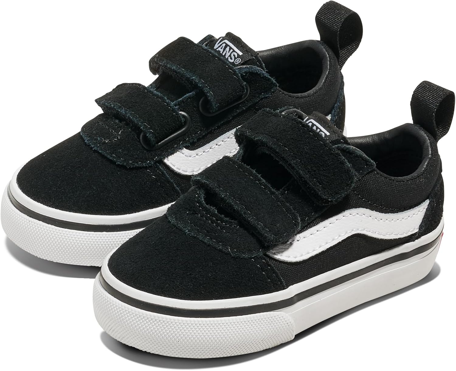 Vans Toddler Ward V Sneaker, (Suede/Canvas) Black/White, 3 - Image 2