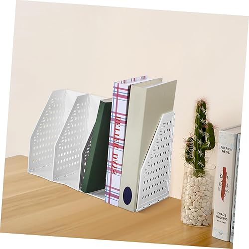 Miniatura 4 de Uonlytech Organizador de archivos de escritorio, soporte para revistas, plástico resistente, organización de oficina, estantería de escritorio