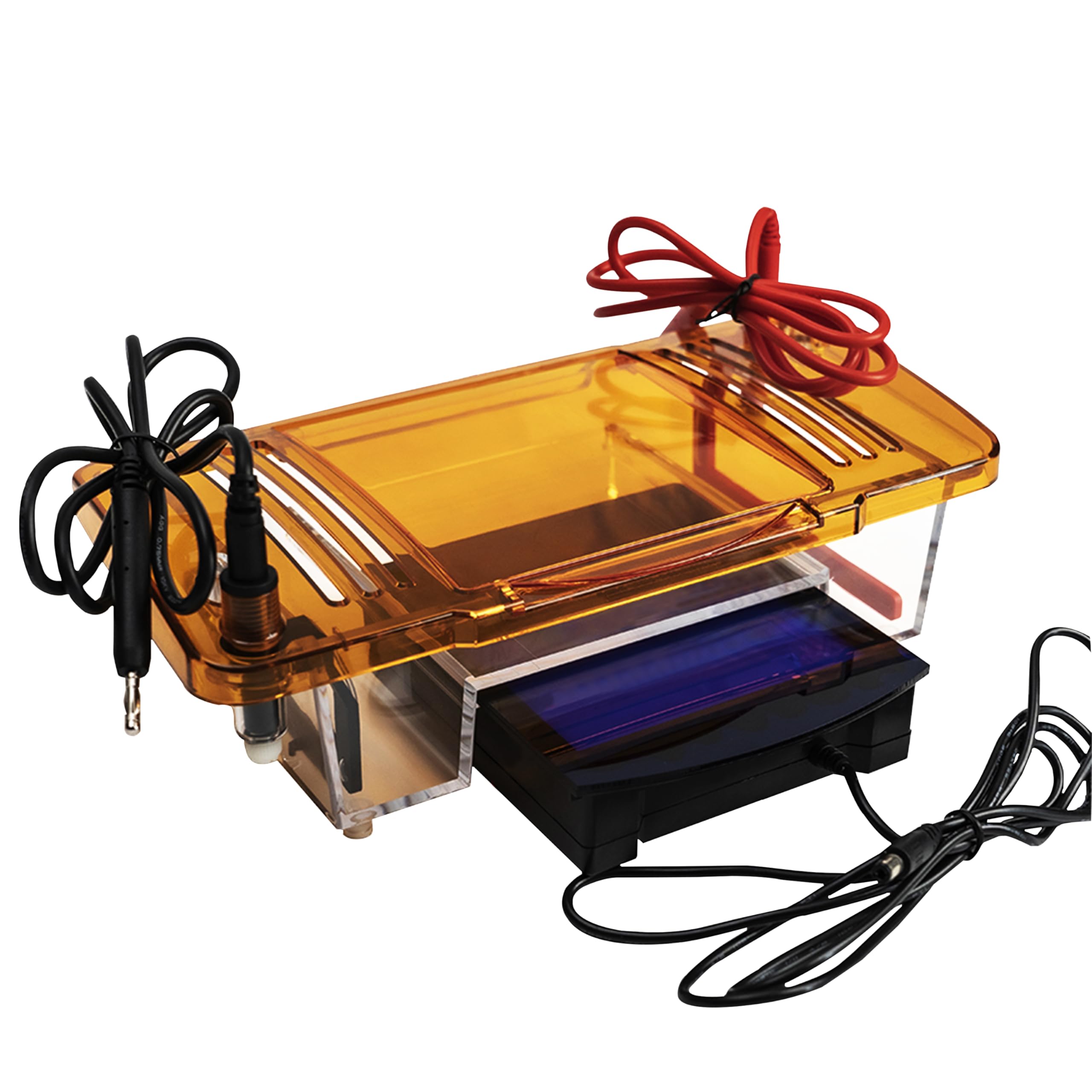 Vision Scientific VS-EL-VL1 Integrated Horizontal Electrophoresis System, Electrophoresis Tank & Blue Light Transilluminator, Electrophoresis Power Apparatus for Biology Lab