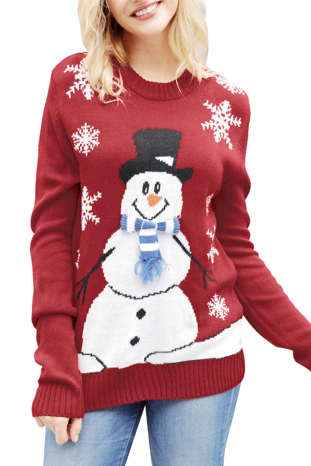Viottiset Women's Ugly Christmas Sweater Animal Pattern Xmas Pullover Knitted Jumper