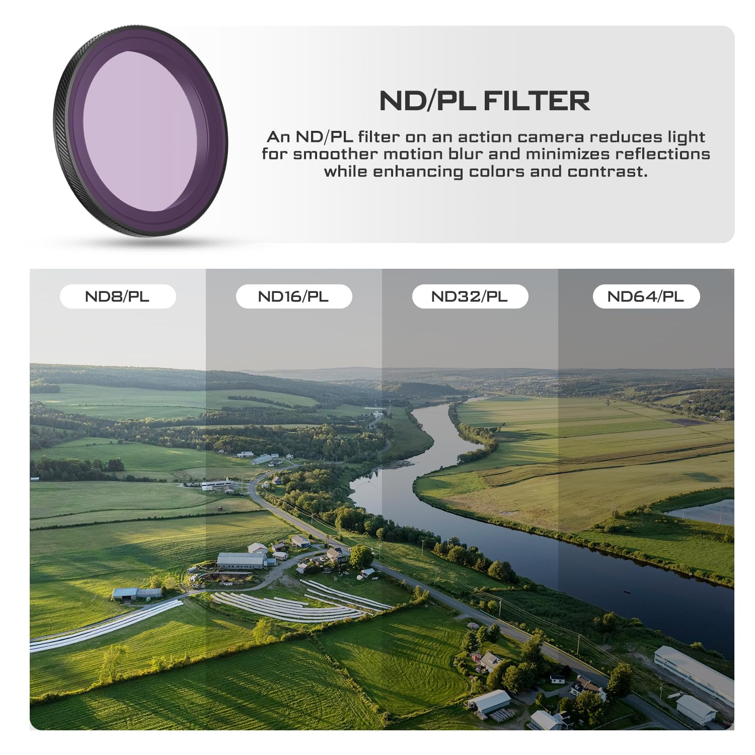 Freewell Filtres compatibles avec Osmo Action 5 Pro/Action 4/Action 3 (Bright Day ND/PL Kit)