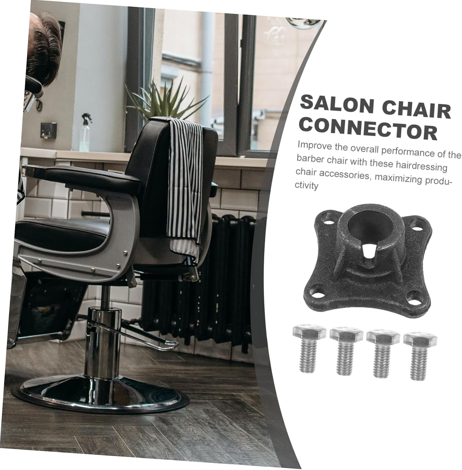 Universal Salon Chair Connector Part Metal Replacement Frame Black