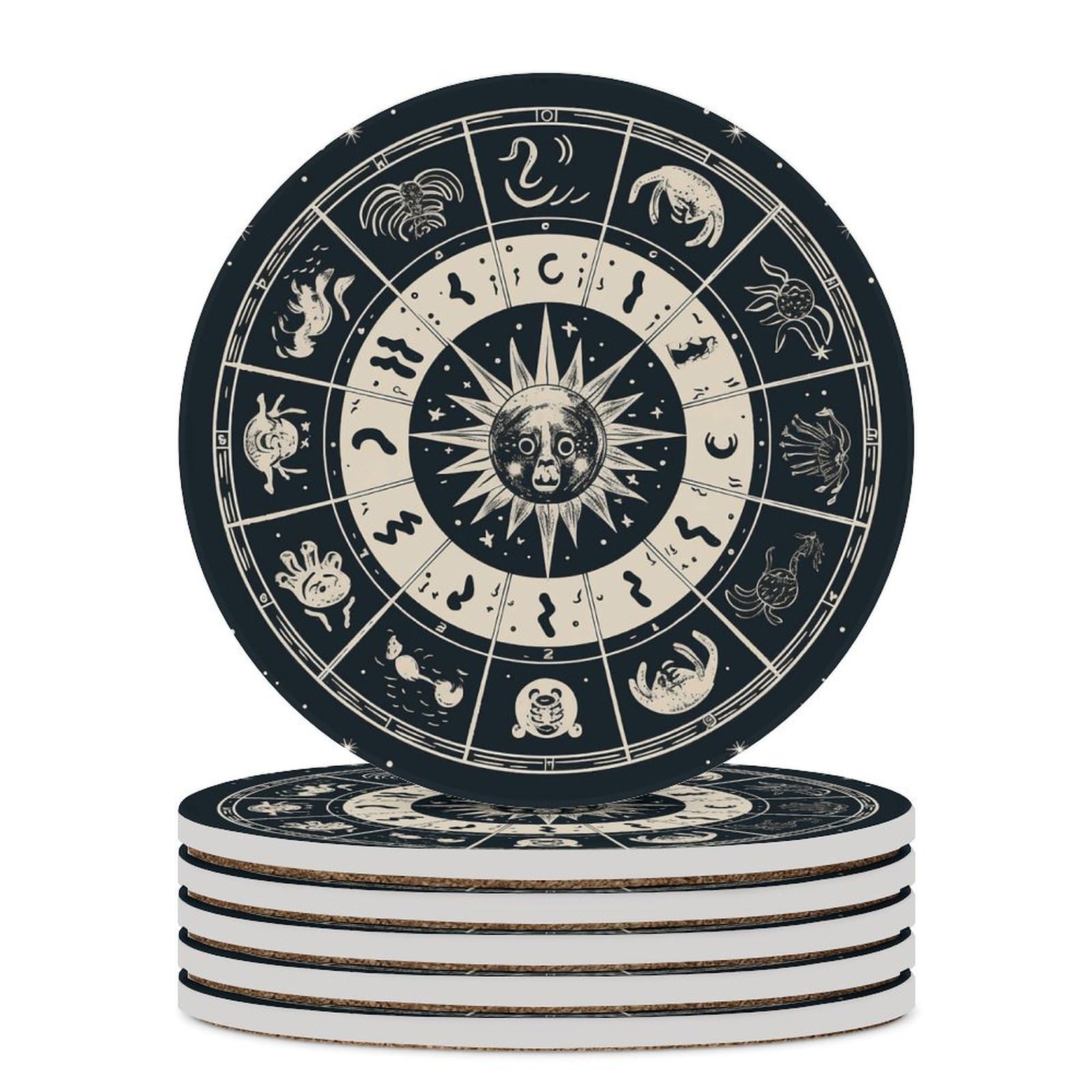 Dessous de verre astrologiques lot de 6 pour sublimer vos apéritifs sur la table basse