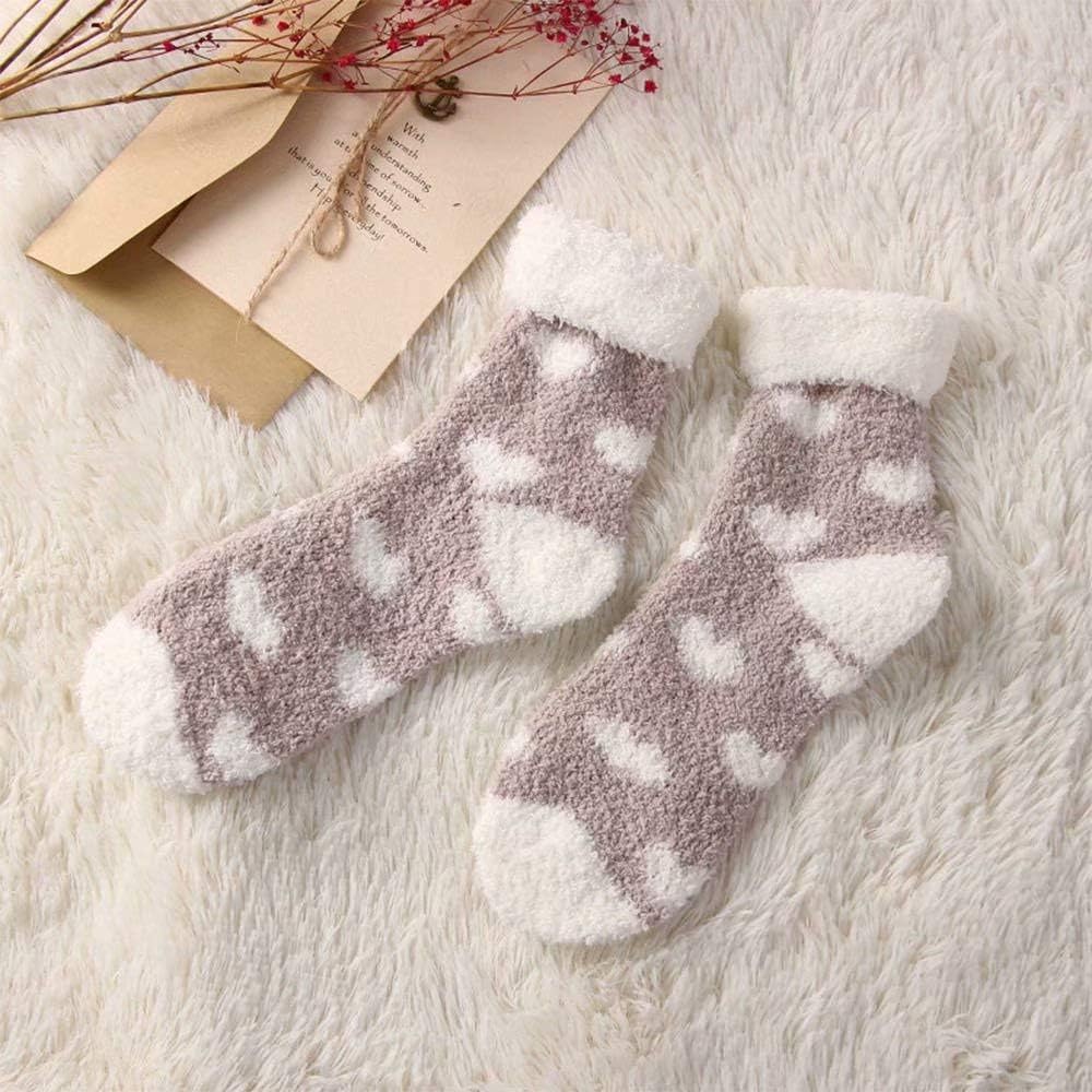 LCHULLE1 Pair Fluffy Winter Warm Socks for Women and Girls