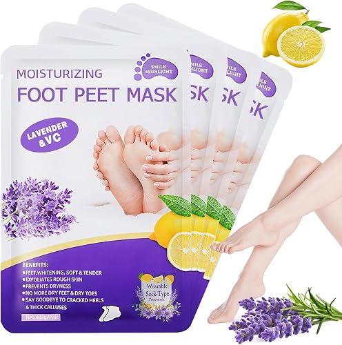 4 Paires Masque Pied Exfoliant Masque Pieds Peeling Exfoliant De 