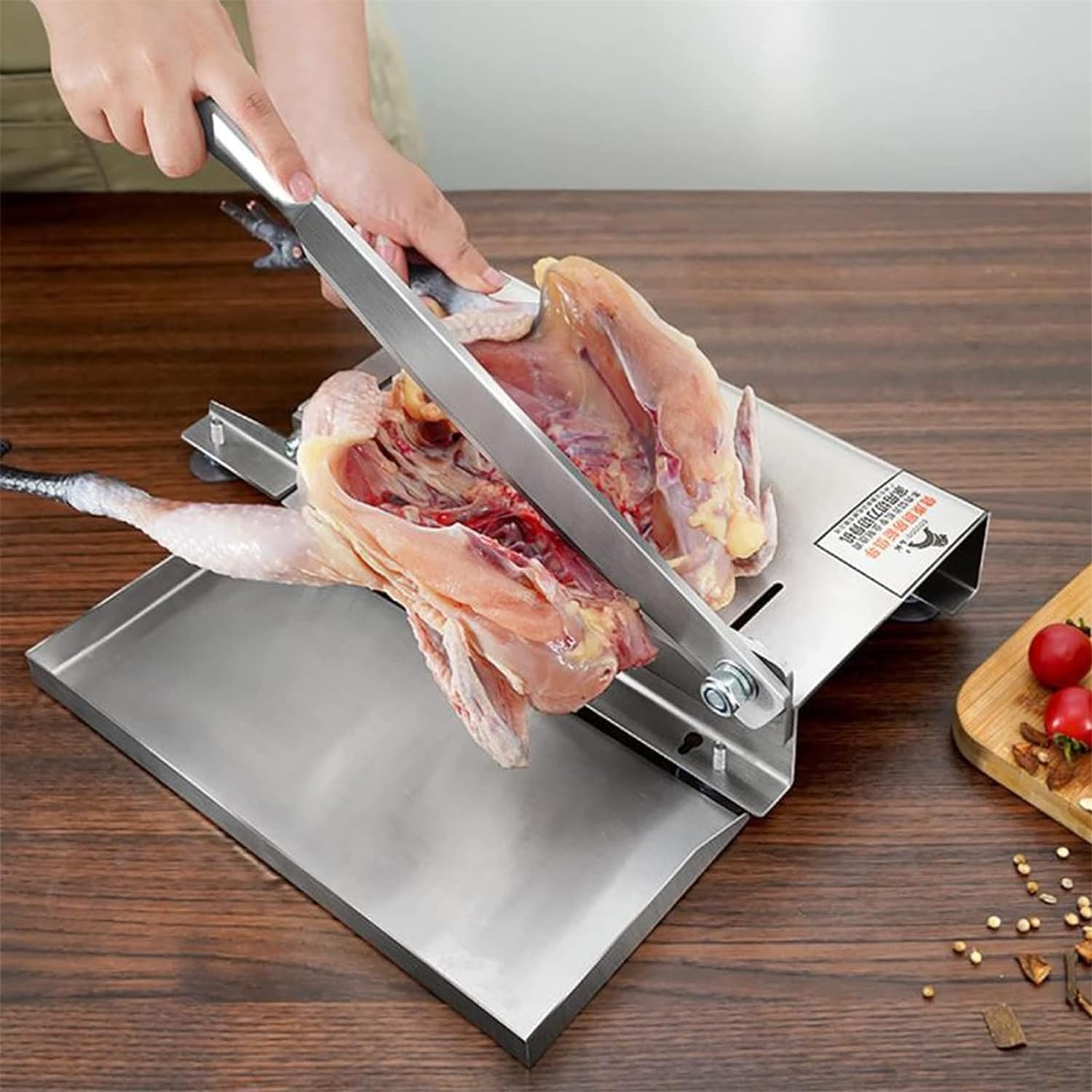 Stainless Steel Meat Chopper Manual Bone Cutter for Home & Commercial Use - Ideal for Chicken, Beef, Fish, Frozen Meat & Vegetables
