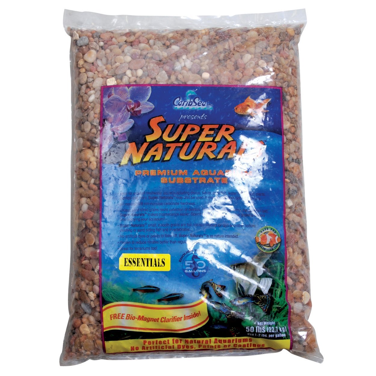 CaribSea Aquatics Super Naturals Essentials Aquarium Sand, 50-Pound, Jelly Beans